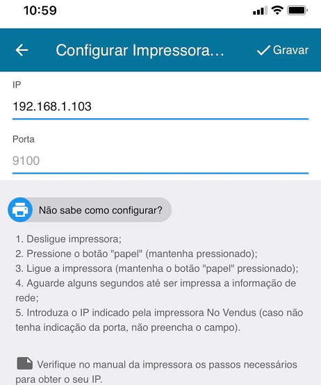 App - Introduzir endereço IP