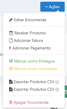 Ações - Encomenda