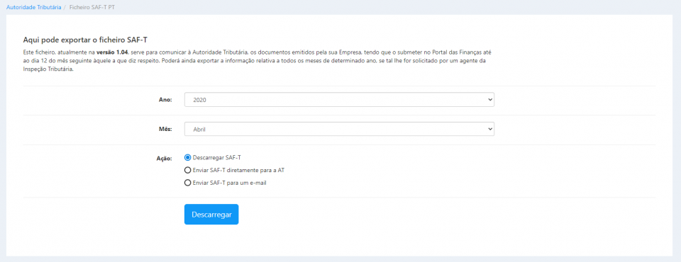 Exportar SAF-T do Vendus - Passo 2