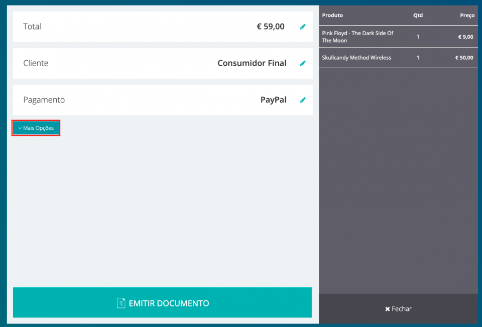 POS - Mais opções