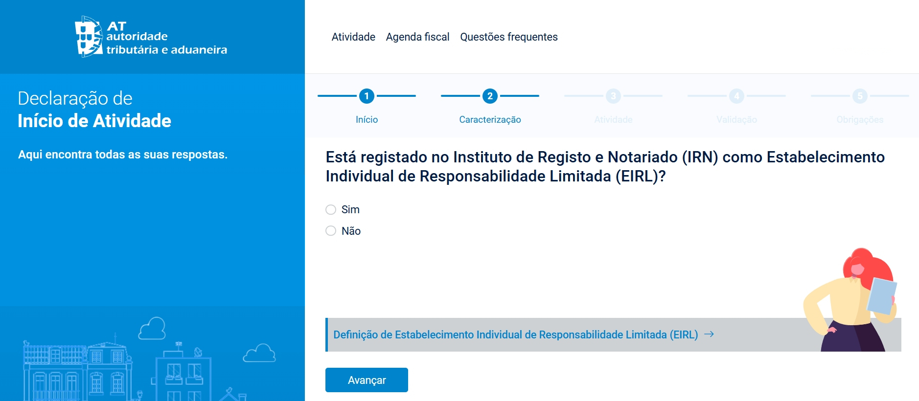 Registo IRN - Declaração Íncio de Atividade
